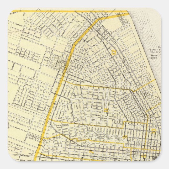 Map of St Louis City Square Sticker (Front)