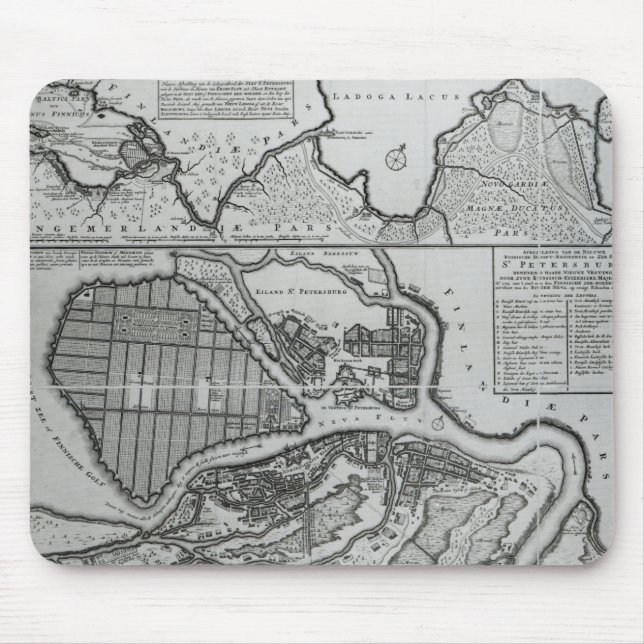Map of St.Petersburg, c.1750 Mouse Pad (Front)