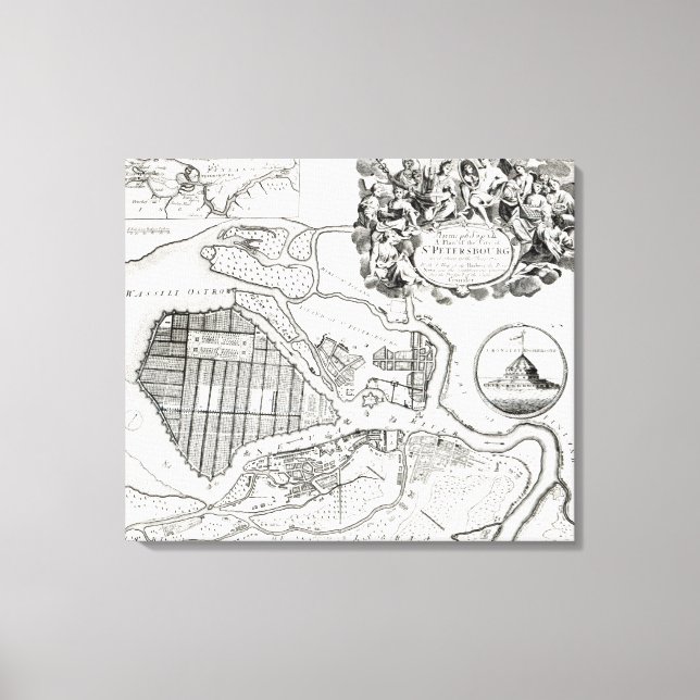 Map of St.Petersburg Canvas Print (Front)