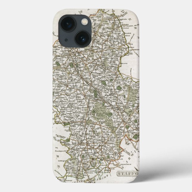 MAP OF STAFFORDSHIRE, 1793 Case-Mate iPhone CASE (Back)