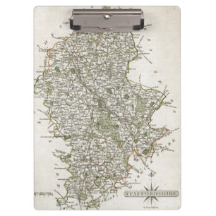 MAP OF STAFFORDSHIRE, 1793 CLIPBOARD