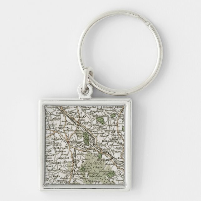 MAP OF STAFFORDSHIRE, 1793 KEYCHAIN (Front)