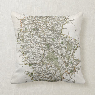MAP OF STAFFORDSHIRE, 1793 THROW PILLOW