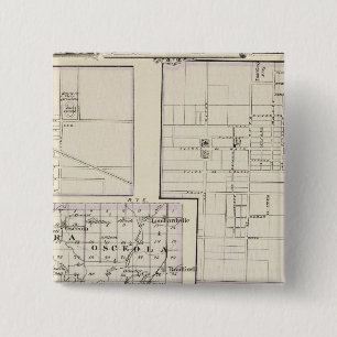 Map of Stark and west part of Marshall counties 2 Inch Square Button