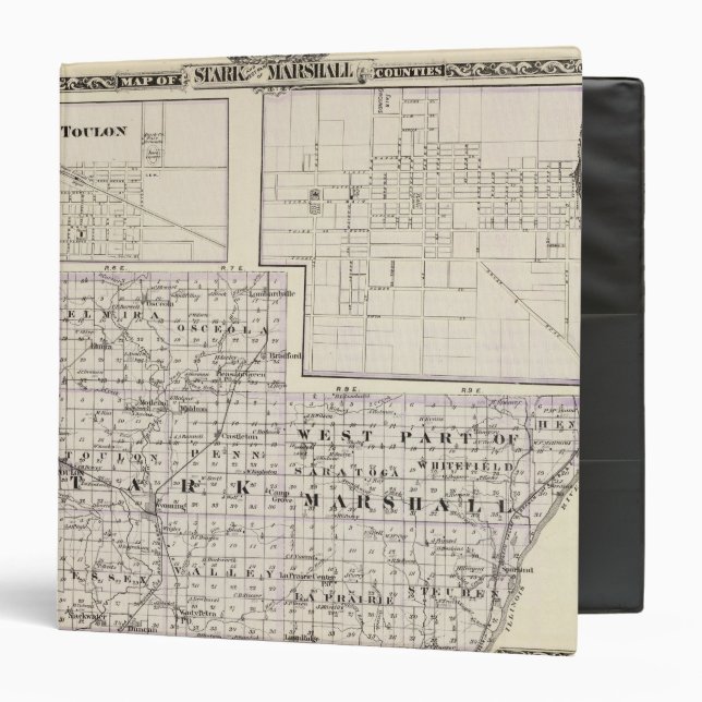Map of Stark and west part of Marshall counties Binder (Front/Inside)