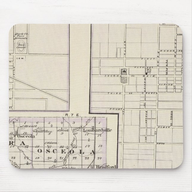 Map of Stark and west part of Marshall counties Mouse Pad (Front)