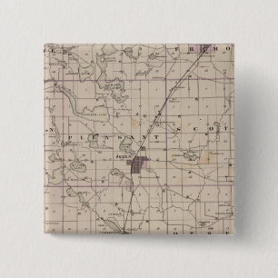 Map of Steuben County Indiana 2 Inch Square Button