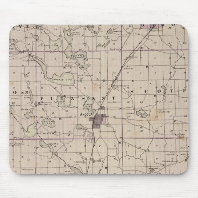 Map of Steuben County Indiana Mouse Pad (Front)
