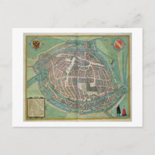 Map of Strasbourg, from 'Civitates Orbis Terrarum' Postcard