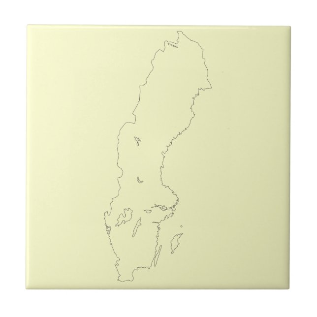 Map of Sweden Outline Tile (Front)