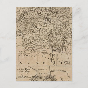 Map of Switzerland Postcard