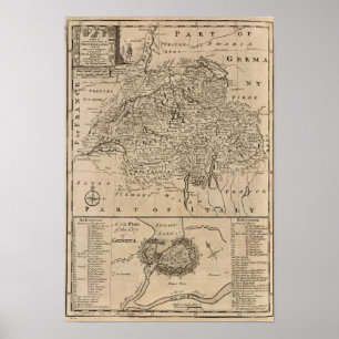 Map of Switzerland Poster