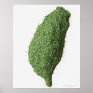Map of Taiwan made of grass Poster
