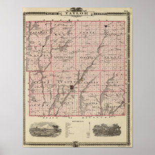 Map of Taylor County, State of Iowa Poster