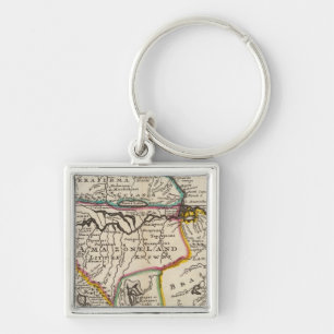 Map of Terra Firma, Peru, Amazone Land, Brasil Keychain