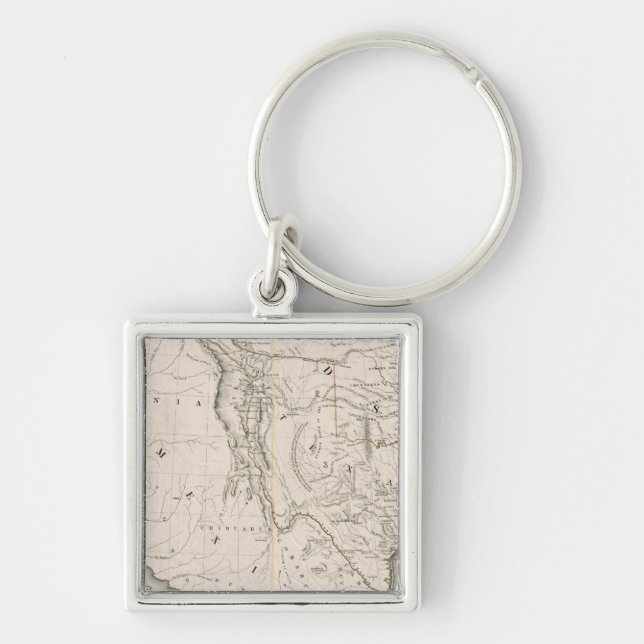Map Of Texas And The Countries Adjacent Keychain (Front)