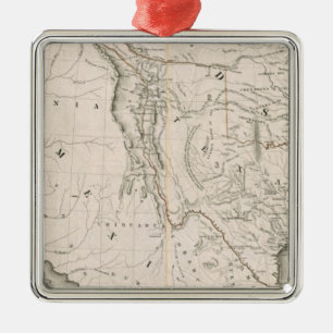 Map Of Texas And The Countries Adjacent Metal Ornament