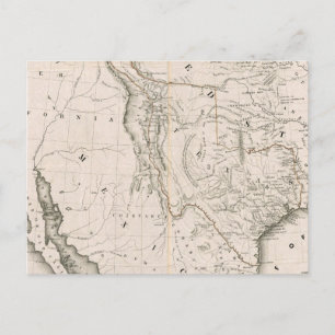 Map Of Texas And The Countries Adjacent Postcard