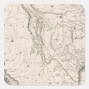 Map Of Texas And The Countries Adjacent Square Sticker