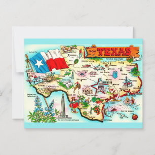 Map of  Texas Greeting Postcard