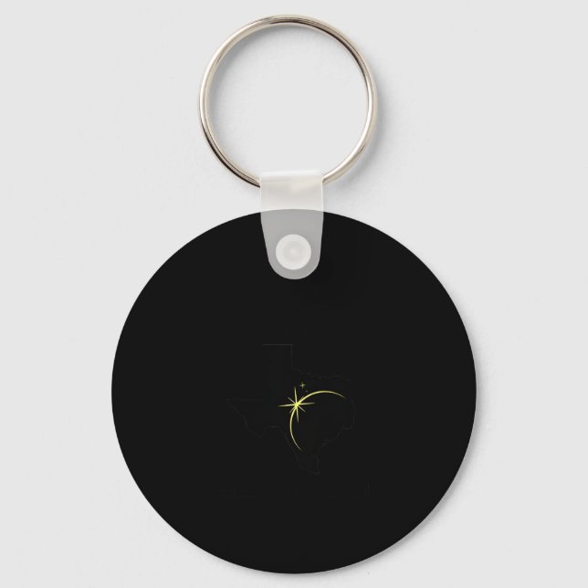 Map Of Texas Path Of Totality 04.08.2024 Total Sol Keychain (Front)