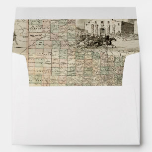 Map of Texas with County Borders Envelope