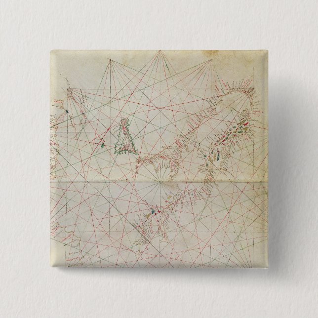 Map of the Adriatic Sea 2 Inch Square Button (Front)
