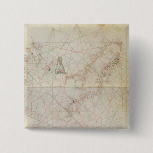 Map of the Adriatic Sea 2 Inch Square Button