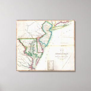 Map of the American Coast Canvas Print