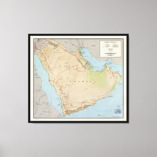 Map of the Arabian Peninsula (1969) Canvas Print