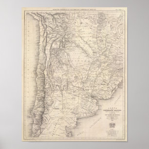 Map of the Argentine Confederation Poster