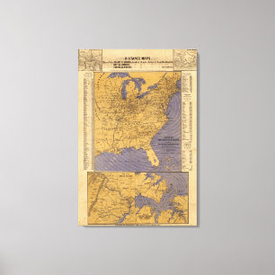 Map of the Atlantic States Canvas Print