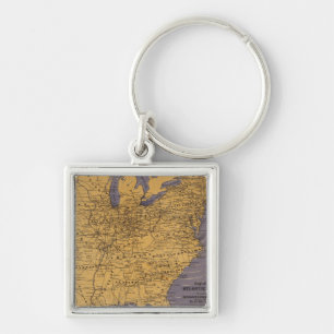 Map of the Atlantic States Keychain