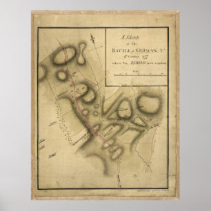 Map of the Battle of Germantown (Oct. 4th 1777) Poster
