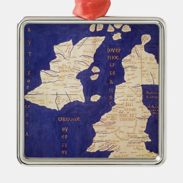 Map of the British Isles, from 'Geographia' Metal Ornament (Front)