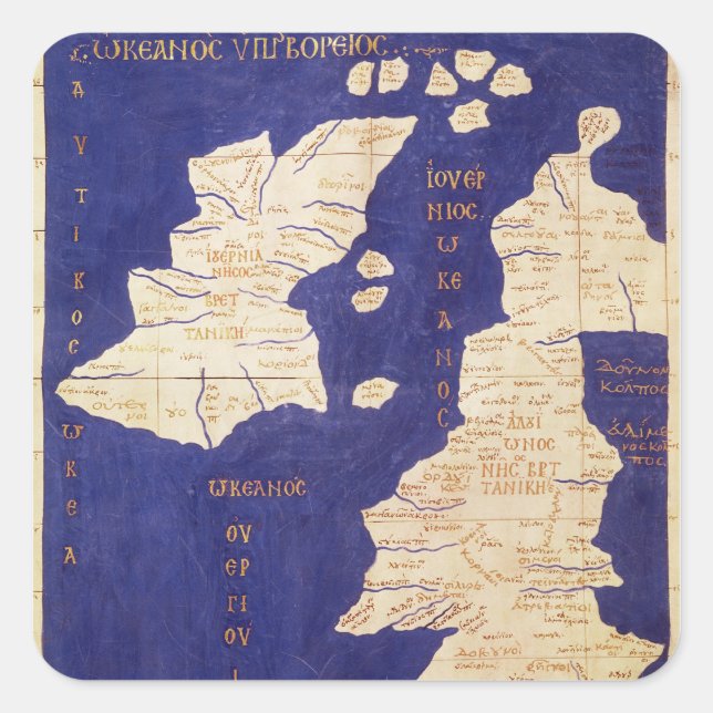 Map of the British Isles, from 'Geographia' Square Sticker (Front)