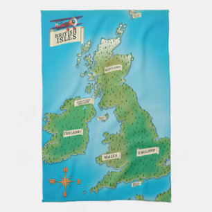 Map of the British Isles Kitchen Towel