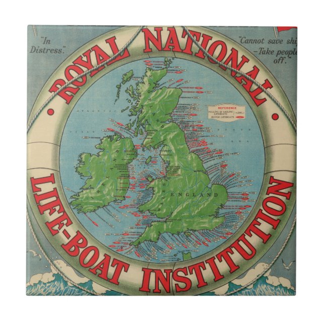 Map of the British Isles - Life-Boat Chart Tile (Front)