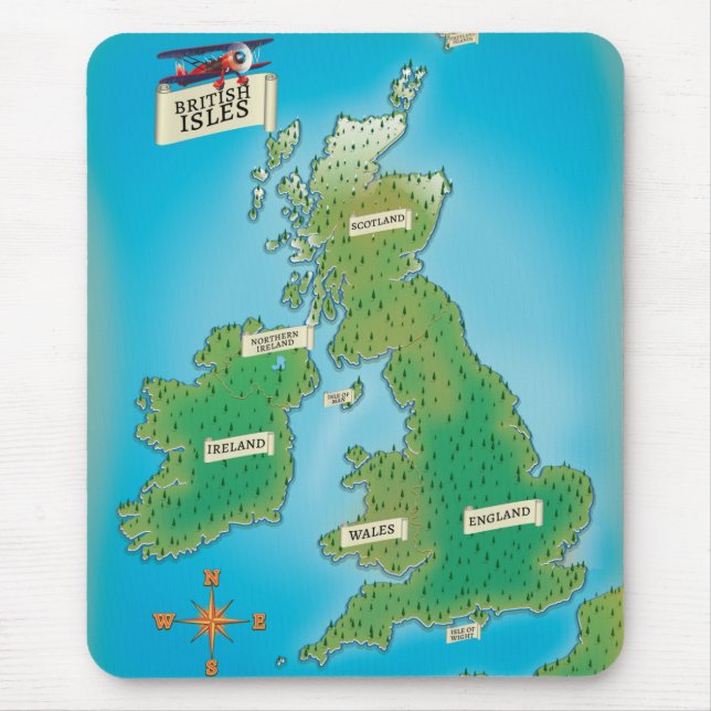 Map of the British Isles Mouse Pad (Front)
