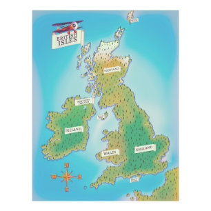 Map of the British Isles (vintage version) Photo Print