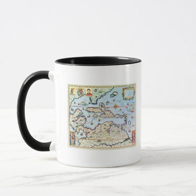Map of the Caribbean islands Mug (Left)