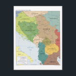 Map of the Central Balkan Region Postcard<br><div class="desc">Political map of the Central Balkan Region in Europe as of 2008. Collect all the continent mapcards</div>