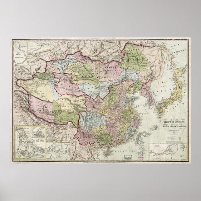 Map of the Chinese Empire (1847) Poster (Front)