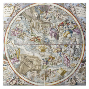 Map of the Christian Constellations as Depicted by Tile