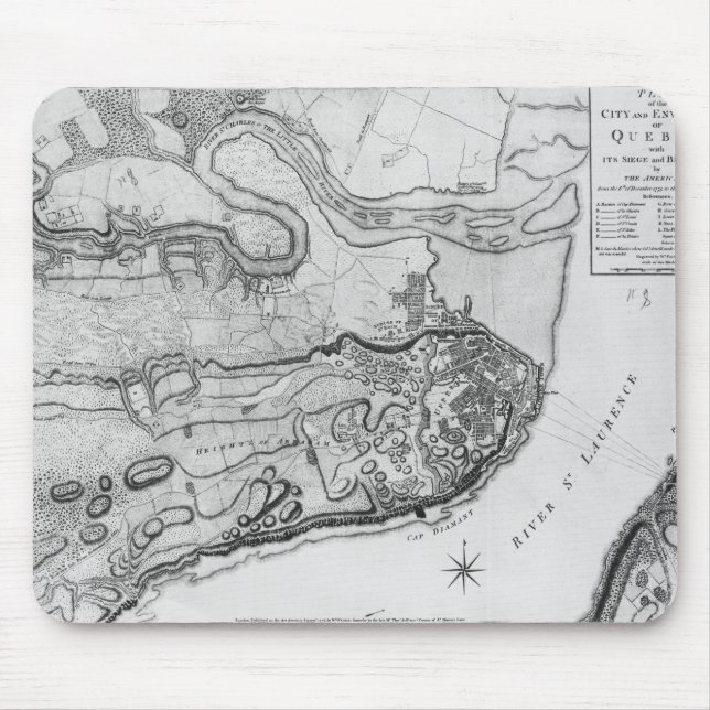 Map of the city and environs of Quebec Mouse Pad (Front)