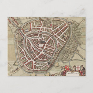 Map of the city of Amersfoort, from 1650 Postcard