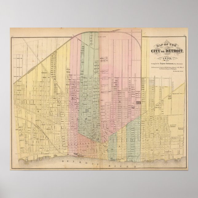 Map of the City of Detroit Poster (Front)