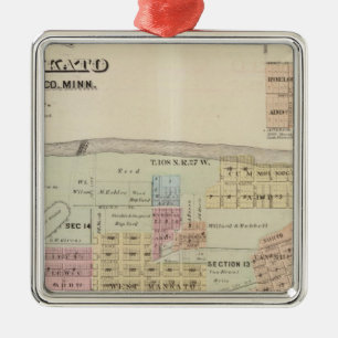 Map of the City of Mankato, Minnesota Metal Ornament