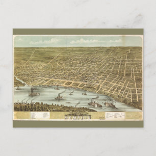 Map of the City of Memphis Tennessee (1870) Postcard