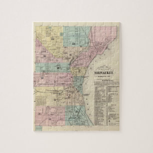 Map of the City of Milwaukee, Milwaukee Co Jigsaw Puzzle
